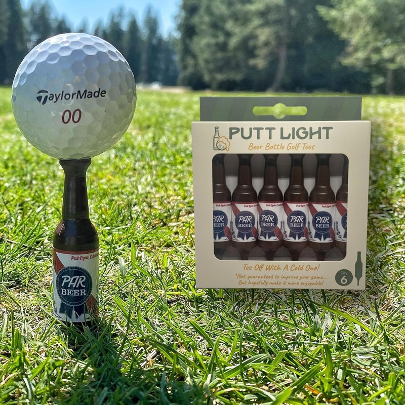 Putt Light Store Beer Bottle Golf Tees, Virtually Unbreakable and Recyclable Plastic Golf Tee 6 Pack, Golf Gift for Men, Bachelor Party Novelty Gift, for Golfers,3-1/4" Tall - Image 3